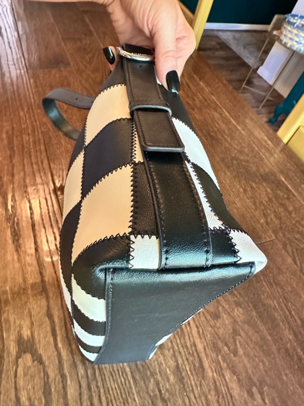 Coachtopia Alter Ego Black and White Checkered Medium Bag - Picture 3 of 5